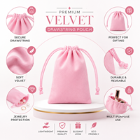 Pochette à bijoux en velours de qualité supérieure avec cordon de serrage |   Boîte de rangement souple pour bijoux : bagues, boucles d'oreilles, colliers, bracelets, pièces de monnaie