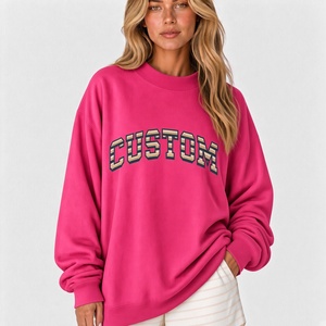 Sweat-shirt à col montant pour femme, style doux, coupe ample, manches longues, confortable, décontracté, pour tous les jours, mode moderne - Product Image 5