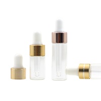 Flacons compte-gouttes en verre miniatures de 1 ml, 2 ml, 3 ml, 5 ml avec bulbe en caoutchouc et bouchon en aluminium, flacon d'échantillon pour sérum, soins de la peau et huiles essentielles