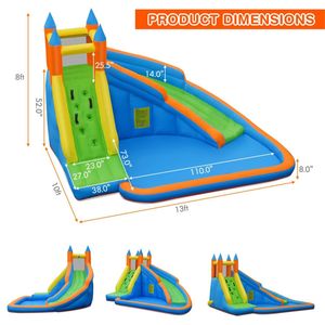 Castello Gonfiabile con Scivolo d'Acqua, Struttura per Divertimento all'Aperto Portatile Senza Ventilatore - Product Image 5