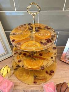 Support à gâteau décoratif en résine écologique fait main, 2 pièces, pour cupcakes, desserts, événements de mariage, décoration de table à la maison - Product Image 6