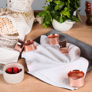 Vente chaude Creative Design Fer Serviette Anneau Cuivre Plaqué Table Occasion En Gros En Vrac Quantité Métal et Papier Matériel - Product Image 5