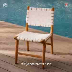 เก้าอี้รับประทานอาหาร KLOPS LIVING ทำจากไม้สักแท้ หุ้มหนัง ทอผ้า งานแฮนด์เมด ขนาดสั่งทำได้ ใช้ได้ทั้งภายในและภายนอกอาคาร เหมาะสำหรับโรงแรม วิลล่า รีสอร์ท ร้านอาหาร - Product Image 1