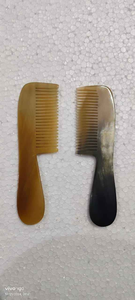 Peigne en corne de buffle poli, imperméable, pour la croissance, antistatique, massage doux du cuir chevelu, perle de lampe à sel pour la décoration de la barbe, animal - Product Image 3