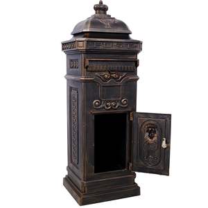 Boîte aux lettres en bronze de grande capacité Boîte aux lettres de cour résidentielle avec sécurité au sol du jardin Statue extérieure étanche à la pluie Boîte aux lettres - Product Image 4