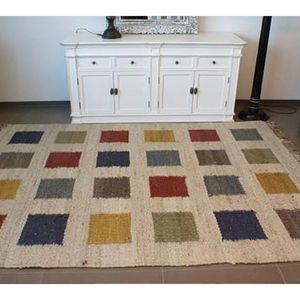 Modern <b>Boho</b> Reversible Dhurrie Carpet Flat Weave Cotton <b>Rug</b> for Living Rooms & Bedrooms Colorful Designer Home Wholesale Price - Product Image 5