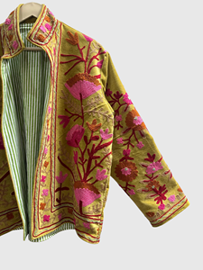 Chaqueta de Algodón con Bordado Floral, Cuello Mandarín, Manga Larga, Estilo Prairie Chic, Ropa de Primavera para Mujer, Talla Grande - Product Image 5