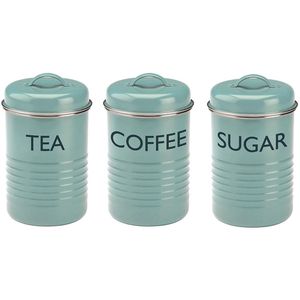 Vintage Enamel Bread Box & Kitchen Canister <b>Set</b> White Metal Bread Bin Coffee Tea Sugar Container <b>Set</b> for Farmhouse Home Decor - Product Image 6