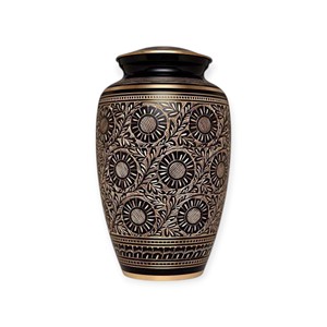 Premium Metallic <b>Bronze</b> Cremation Urn with Smooth Polished Finish Gold Tone Accents and Timeless Memorial Design - Product Image 3