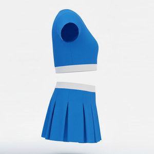 Uniforme de Porristas Personalizado, Vestido de Poliéster y Spandex Elástico, Sin Mangas, Falda Plisada, Espalda Recortada, Fabricante OEM - Product Image 4