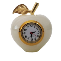 Horloge de bureau mécanique élégante en onyx et quartz, faite à la main, affichage à aiguilles, design moderne, écologique, pour mariage et Ramadan, sonnerie horaire