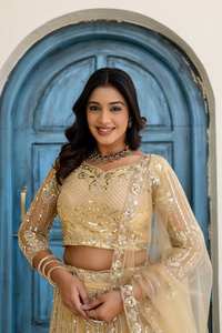 L'élégance rencontre la tradition : Lehenga Choli moderne avec dupatta brodée multicolore couleur Mehndi pour les fêtes - Product Image 3