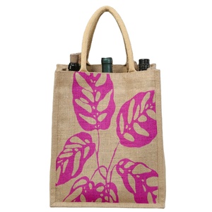 Sac de courses en jute de haute qualité à six bouteilles avec impression intégrale, poignée tissée, fabriqué en Inde (État du Bengale occidental), ECO WORLD BAGS, prix avantageux - Product Image 3