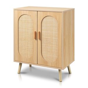 Moderno Armadio Portascarpe in Rattan a Doppia Anta con Ripiani Regolabili per Soggiorno, Camera da Letto o Corridoio - Product Image 5