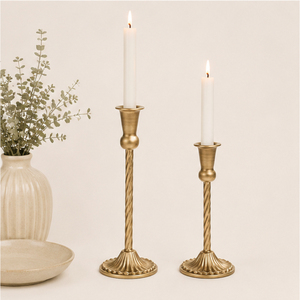Premium Quality Handcrafted Gold Metal <b>Candlestick</b> Vintage Metal Candle Stand Custom Logo & Bulk Packaging Available - Product Image 2