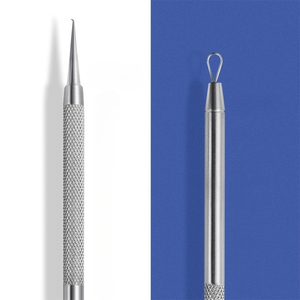 Professional Dual-Ended Stainless Steel Blackhead Acne Removal Needle with Loop and Hook Tips for Face Skin Care 14.5cm/13.2cm - Product Image 4