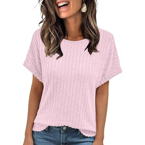Camiseta Personalizada para Mujer, Transpirable, Nueva, 100% Algodón, Lisa, Casual, Cuello Redondo, Manga Corta, Estampada, Tela Premium, Estética - Product Image 2