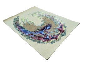 Tapis en couches abstrait gris de luxe tapis texturé moderne à motif rectg pour salon chambre tapis en laine touffeté à la main de haute qualité - Product Image 3