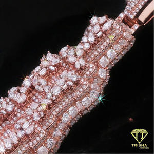 Colgante de Lujo AK47 con Moissanita VVS Cultivada en Laboratorio, Plata 925, Certificado GIA, Chapado en Oro Rosa y Rodio, Joyería Hip Hop para Hombre - Product Image 4