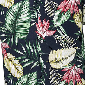 เสื้อเชิ้ตผู้ชายลายดอกไม้หรูหรา ลายพฤกษศาสตร์ เสื้อเชิ้ตลำลองฤดูร้อน ผ้าพรีเมียม ผลิตจากโรงงาน - Product Image 6
