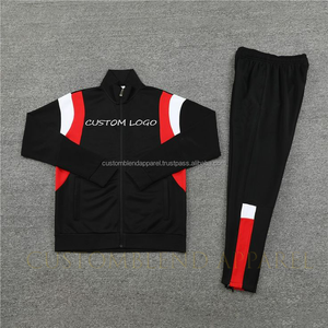 Conjunto Deportivo de Dos Piezas para Hombre, de Algodón Grueso de Alta Calidad, para Entrenamiento de Fútbol, Primavera, Logotipo Impreso, OEM Disponible, Patrón Sólido, Entrega Rápida - Product Image 3