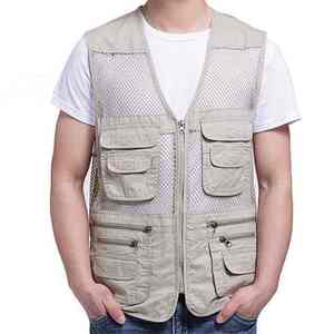 High Quality Windproof Breathable Summer Outer Wear Custom Logo Casual Sleeveless Cotton Multi Pocket <b>Utility</b> Cargo <b>Vest</b> Button - Product Image 6