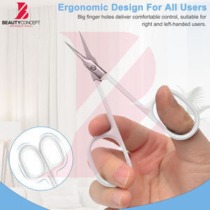 Ciseaux de beauté modernes à revêtement blanc mat, à pointe de précision, pour la coupe des cuticules, pour les kits de maquillage et de toilettage professionnels - Product Image 4