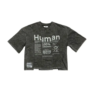 เสื้อยืดครอปทรงบ็อกซี่ฟิต ย้อมสีแบบแอซิดวอช คุณภาพพรีเมียม ปี 2026 ผลิตจากผ้าฝ้าย 100% เป็นมิตรต่อสิ่งแวดล้อม สไตล์สตรีทแฟชั่นสำหรับผู้ชาย - Product Image 5
