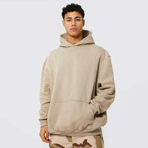 Sudadera con Capucha Oversize de Alta Calidad para Hombre, de Algodón Grueso, Lisa, Estilo Urbano, Hombro Caído, Venta al por Mayor - Product Image 3