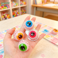 Permen Karet Rasa Buah Isi Selai Bentuk Mata OEM Kemasan Kustom Tersedia 8g*100pcs*12 Stoples Permen Halloween Warna-Warni Grosir