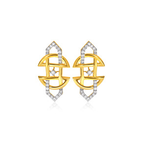 Boucles d'oreilles clous en diamant taille ronde Glam of Connections en or jaune, style romantique pour femme, à porter au quotidien - Product Image 1