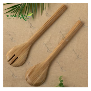 Vietnamese Kitchenware Bamboo Spoon <b>Cooking</b> Utensil Set Classic Design Durable Eco-Friendly Comfortable Bamboo Handle Giveaways - Product Image 1