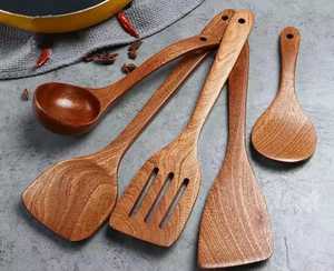 Wooden Kitchen <b>Utensil</b> Set Natural Wooden Cooking Spoons & Spatula Eco Friendly Kitchen Tools Handmade Wood <b>Utensils</b> Cooking - Product Image 1