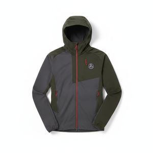 Veste polaire à capuche pour homme, couleur contrastée, fermeture éclair, coupe-vent, décontractée, pour l'automne - Product Image 1