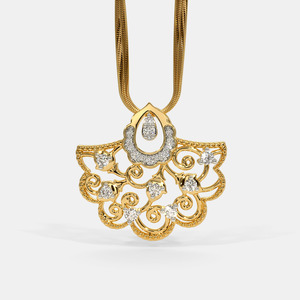 Collar con Colgante de Diamante Cultivado en Laboratorio con Filigrana Floral en Oro Amarillo - Product Image 1