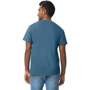 <b>Mens</b> Dark Blue Crew Neck T-<b>Shirt</b> Short Sleeve Cotton Casual Summer Basic Top Custom Logo OEM ODM Wholesale Apparel - Product Image 3