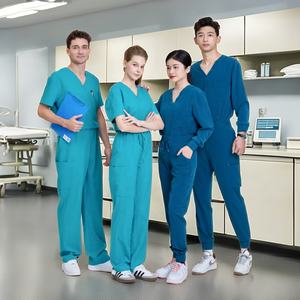 CONCEPTION PERSONNALISÉE anti-rides gommages médicaux uniformes ensemble à la mode hommes col mandarin cargo gommage pantalon-BASSE quantité minimale de commande-Échantillon gratuit - Product Image 1