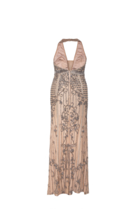 Robe de style sari traditionnel orange et blanc pour femmes |   Broderie perlée |   Fournisseur en gros de robes ethniques de créateurs pour les occasions spéciales - Product Image 2