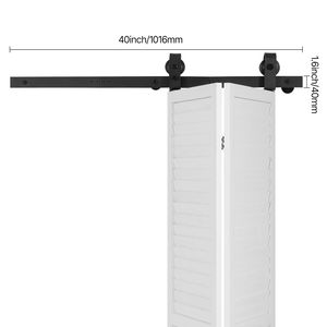 Kit Binario per Porta Pieghevole a Soffietto 40'' Montaggio Superiore, Scorrevole e Silenzioso, Resistente, Facile da Installare - Product Image 2