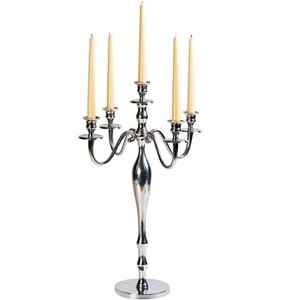 Heavy Base Crystal 5 Arm Candle Holder Stable Candelabra for Wedding <b>Table</b> Centerpiece Decoration - Product Image 2