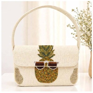 Hot Selling Pineapple Glass Beaded Clutch Bag Stylish Beaded Handbag Elegant Beaded <b>Purse</b> Perfect for Gifting or Occasion - Product Image 2