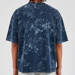 เสื้อยืดโอเวอร์ไซส์คอกลมทรงโอเวอร์ไซส์ คุณภาพสูง ล้างสีแบบแอซิด แฟชั่นสำหรับผู้ชาย พิมพ์ลายโลโก้แบบพัฟฟ์ตามสั่ง - Product Image 3