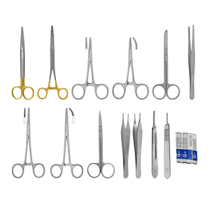 Kit de Cirugía Menor de 23 Piezas, Juego de Instrumentos Quirúrgicos de Acero Inoxidable Alemán, Portaagujas, Tijeras, Pinzas, Bisturí - Product Image 1