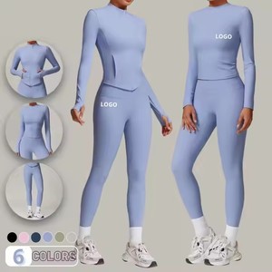 Leggings de yoga taille haute respirants et sans coutures, couleurs personnalisées, pantalon de sport uni pleine longueur, vêtements de fitness pour femmes - Product Image 4