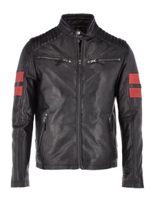 Veste en cuir noire Alistair pour homme - Product Image 1