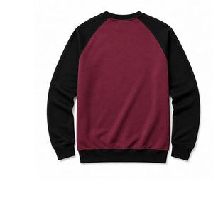Sudadera de Cuello Redondo para Mujer Fire Athlete Industry, Color Granate con Mangas Negras, 100% Algodón, Corte Regular, Ropa de Invierno - Product Image 3
