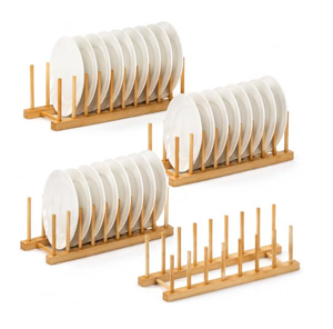 Support à assiettes en bois, porte-tasses et assiettes, organisateur de cuisine en bois, support à vaisselle en bois - Product Image 4