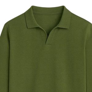 Polo de golf à manches longues en maille pour homme, personnalisé, décontracté, avec poignets côtelés, pour tenue d'équipe professionnelle, vente en gros - Product Image 4