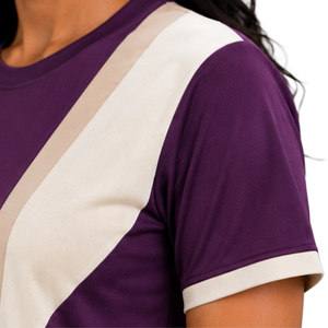 Camiseta Deportiva Personalizada para Mujer, de Secado Rápido, Transpirable, de Poliéster, para Gimnasio, Running, Entrenamiento, con Paneles en Contraste, Fabricante OEM - Product Image 6
