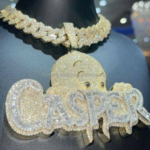 RB Gems personnalisé 925 argent Moissanite IGI certifié VVS glacé Hip Hop Style lunette réglage fin pendentif breloques fêtes certificat - Product Image 5